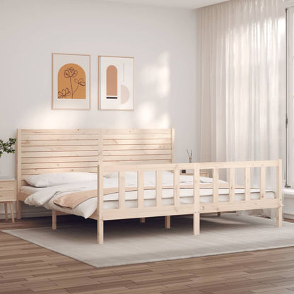 Bed Frame without Mattress 200x200 cm Solid Wood Pine