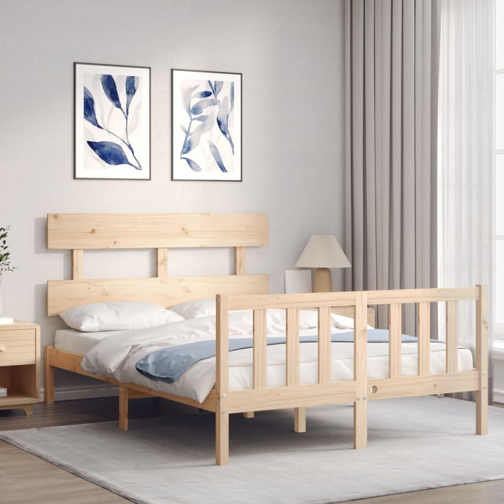 Bed Frame without Mattress Small Double Solid Wood Pine