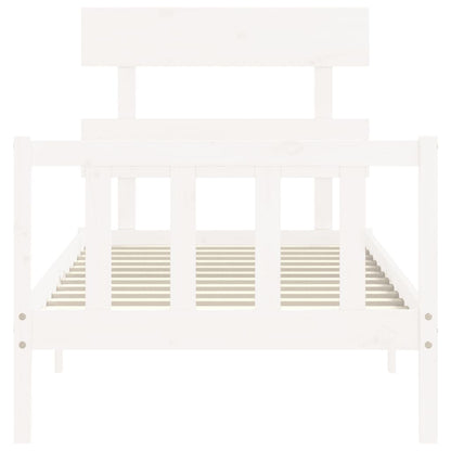 Bed Frame without Mattress White 90x200 cm Solid Wood Pine