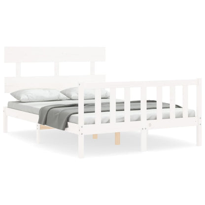 Bed Frame without Mattress White 120x200 cm Solid Wood Pine
