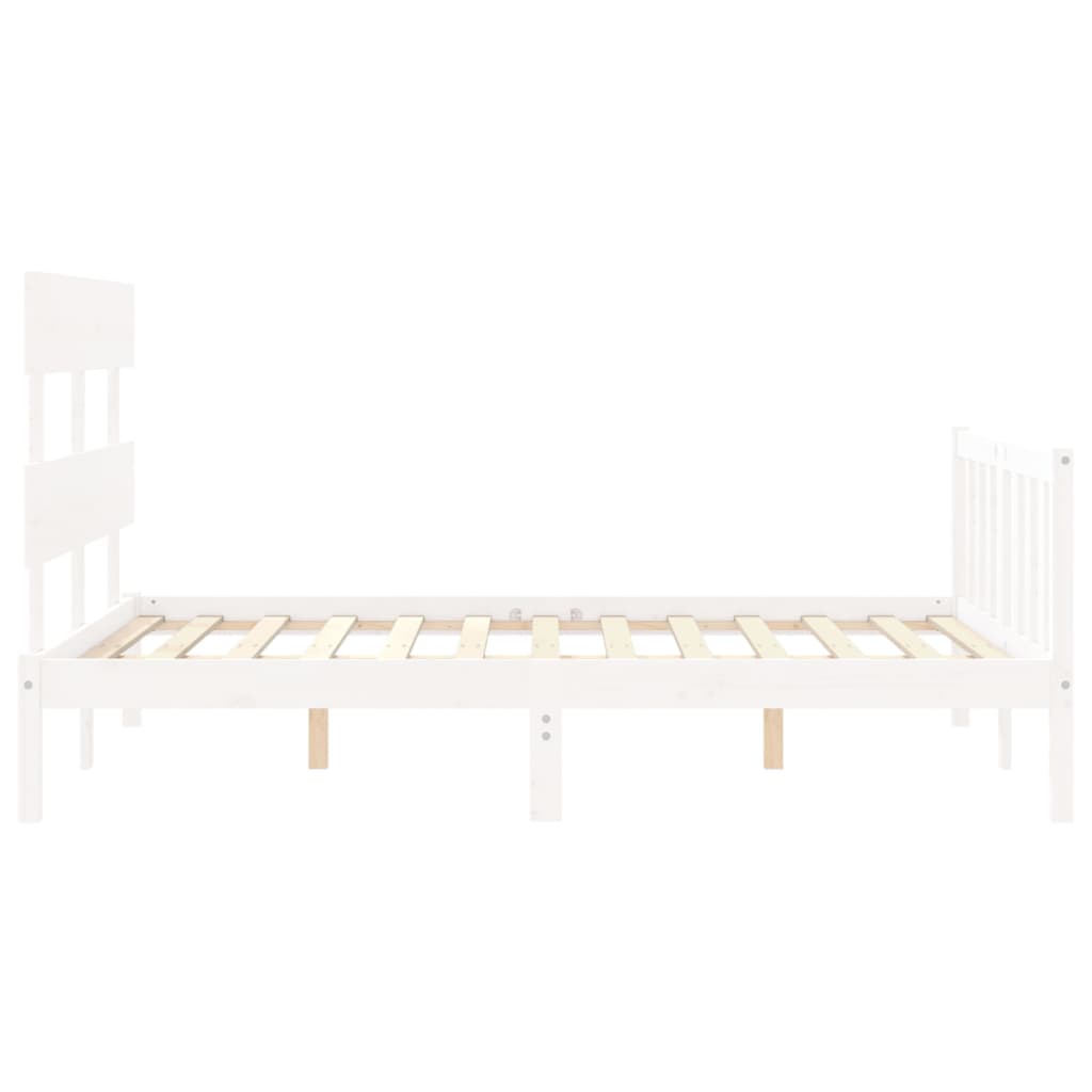 Bed Frame without Mattress White 120x200 cm Solid Wood Pine