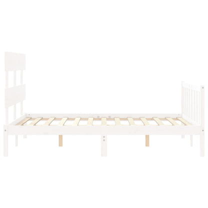 Bed Frame without Mattress White 120x200 cm Solid Wood Pine