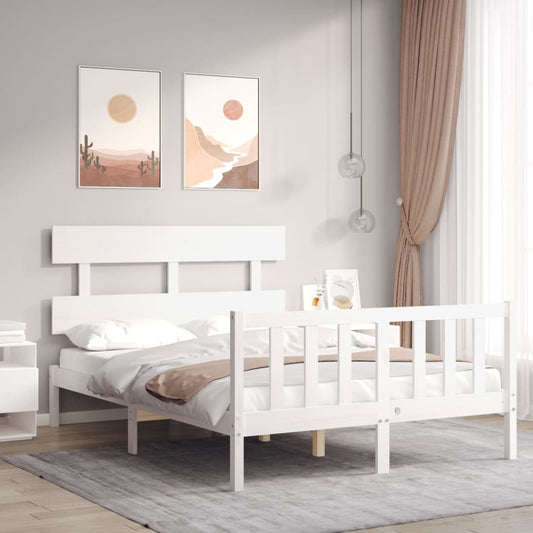 Bed Frame without Mattress White 120x200 cm Solid Wood Pine