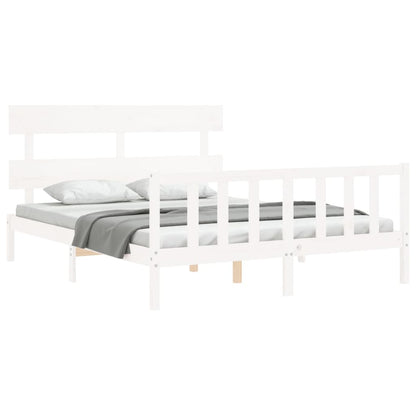 Bed Frame without Mattress White 160x200 cm Solid Wood Pine