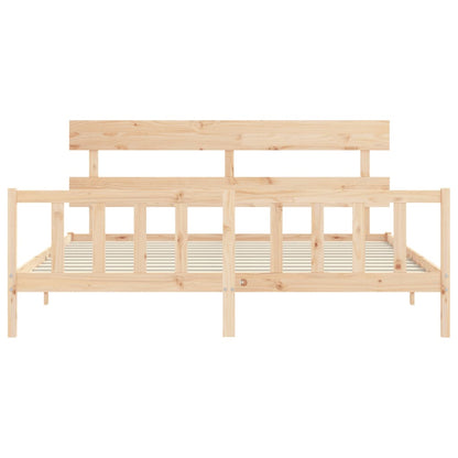 Bed Frame without Mattress Super King Size Solid Wood Pine