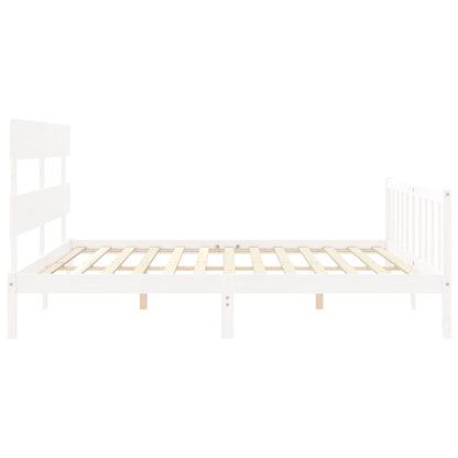 Bed Frame without Mattress White 200x200 cm Solid Wood Pine