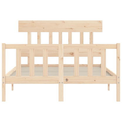 Bed Frame without Mattress Double Solid Wood Pine