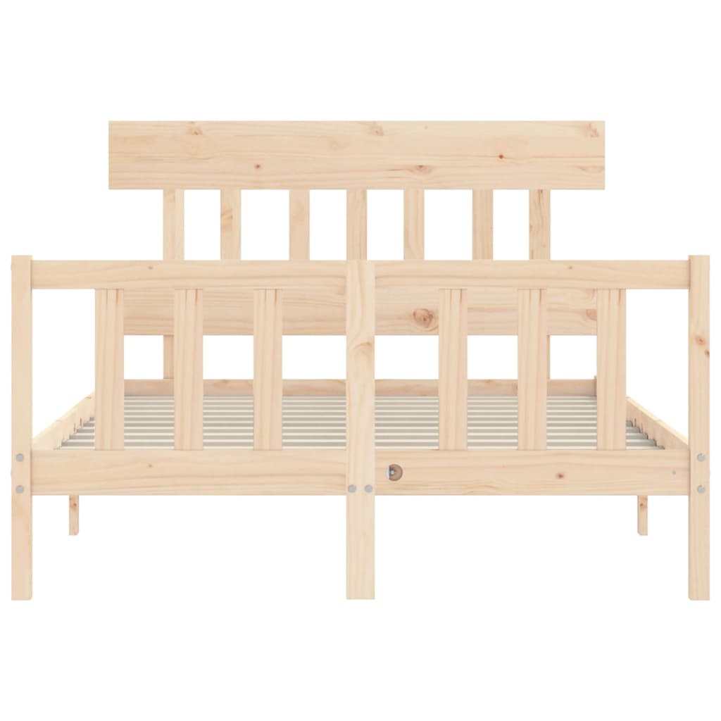 Bed Frame without Mattress 140x190 cm Solid Wood Pine