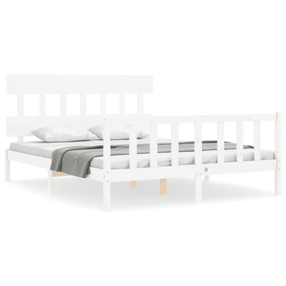 Bed Frame without Mattress White 160x200 cm Solid Wood Pine