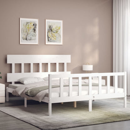 Bed Frame without Mattress White 160x200 cm Solid Wood Pine