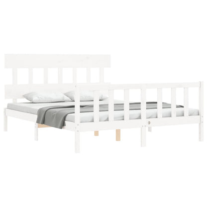 Bed Frame without Mattress White 160x200 cm Solid Wood Pine