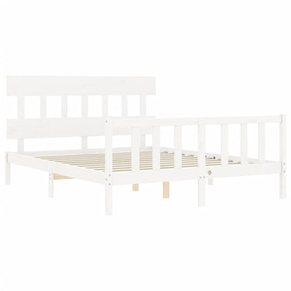 Bed Frame without Mattress White 160x200 cm Solid Wood Pine