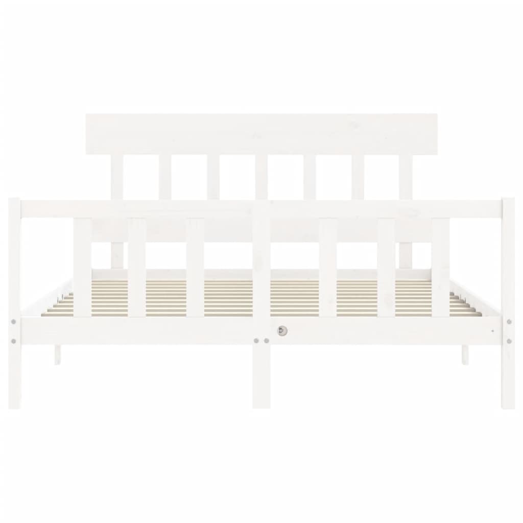 Bed Frame without Mattress White 160x200 cm Solid Wood Pine