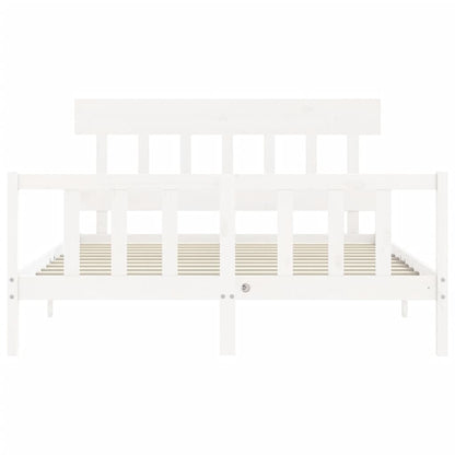 Bed Frame without Mattress White 160x200 cm Solid Wood Pine