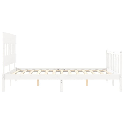 Bed Frame without Mattress White 160x200 cm Solid Wood Pine