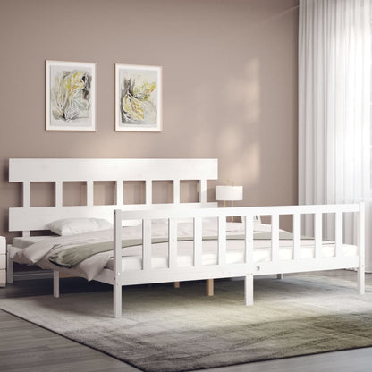 Bed Frame without Mattress White 200x200 cm Solid Wood Pine