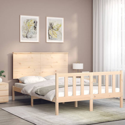 Bed Frame without Mattress 140x190 cm Solid Wood Pine