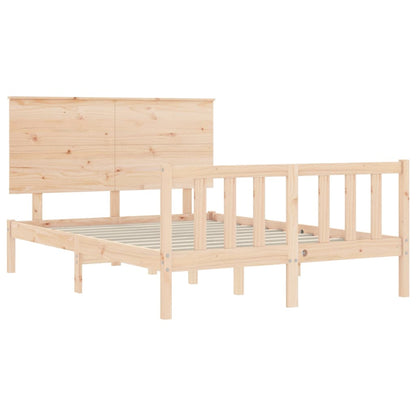 Bed Frame without Mattress 140x190 cm Solid Wood Pine
