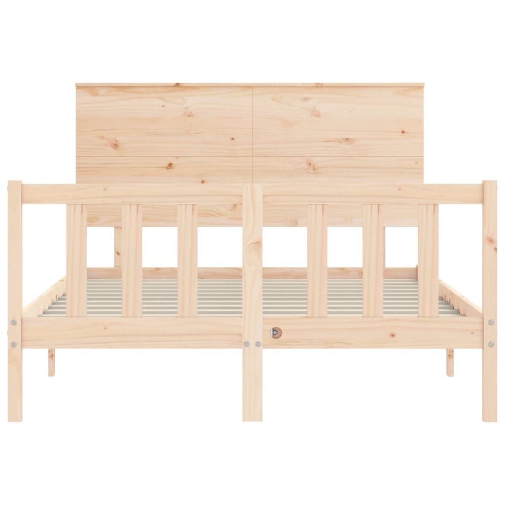 Bed Frame without Mattress 140x190 cm Solid Wood Pine