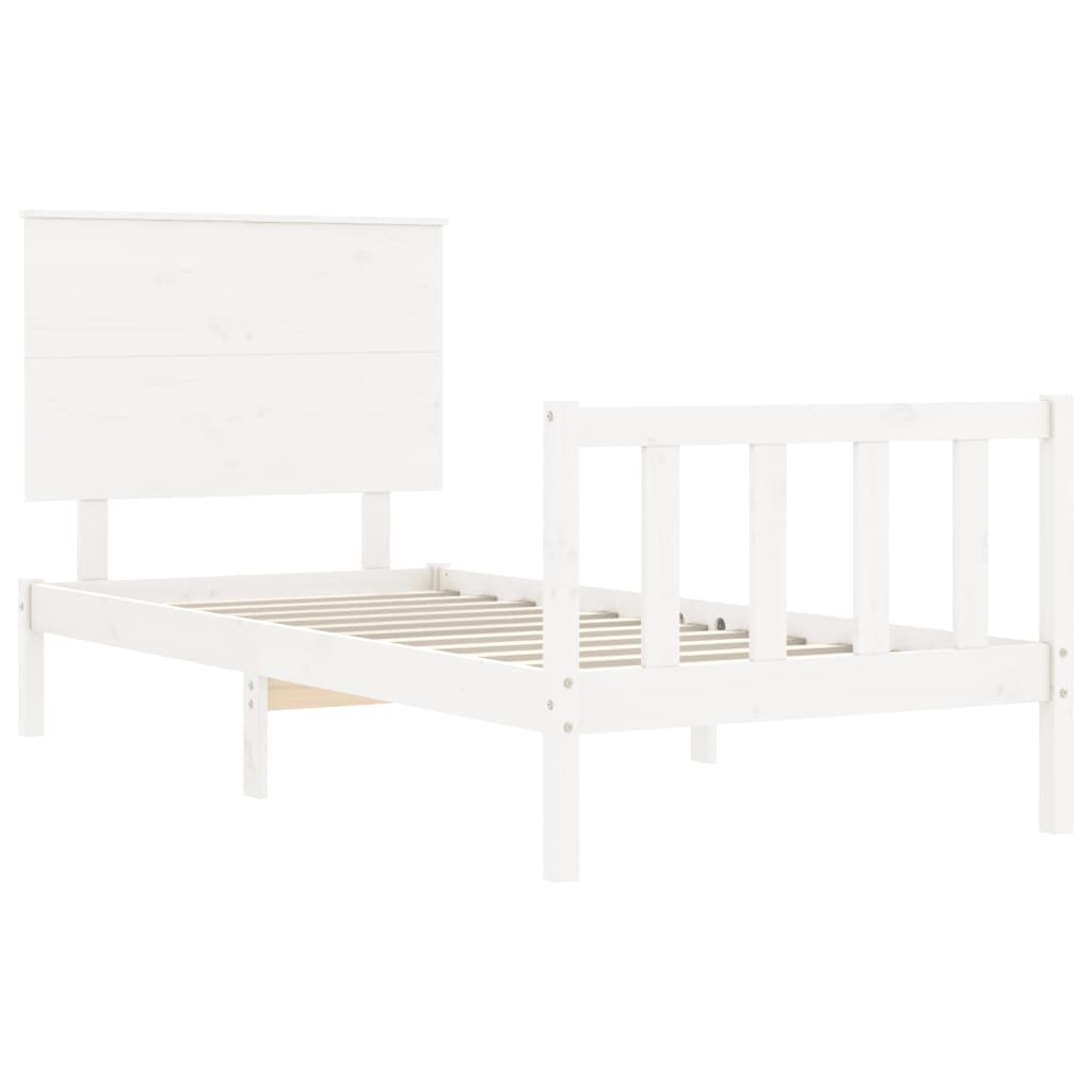 Bed Frame without Mattress White 90x200 cm Solid Wood Pine