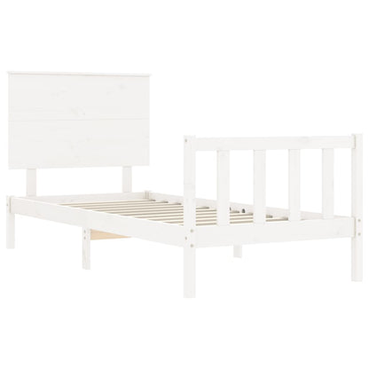 Bed Frame without Mattress White 90x200 cm Solid Wood Pine