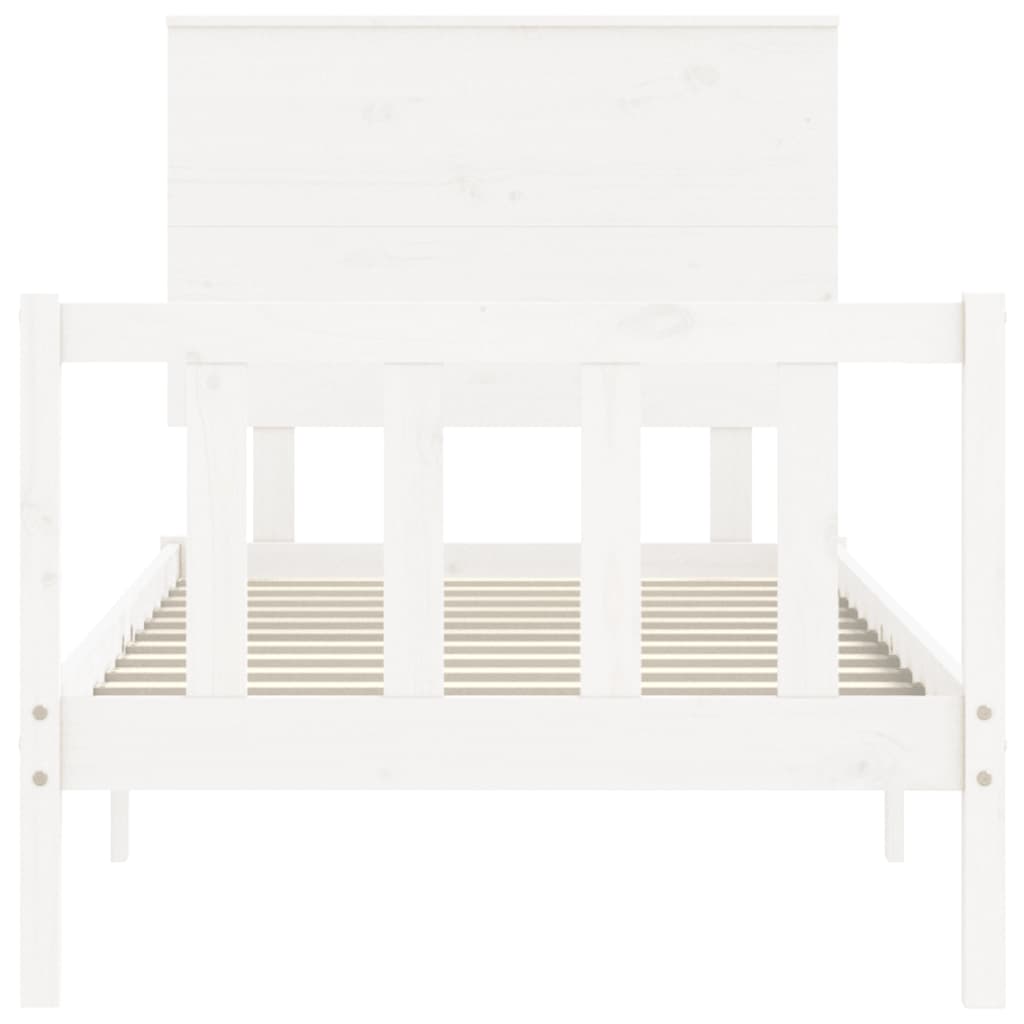 Bed Frame without Mattress White 90x200 cm Solid Wood Pine