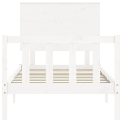 Bed Frame without Mattress White 90x200 cm Solid Wood Pine