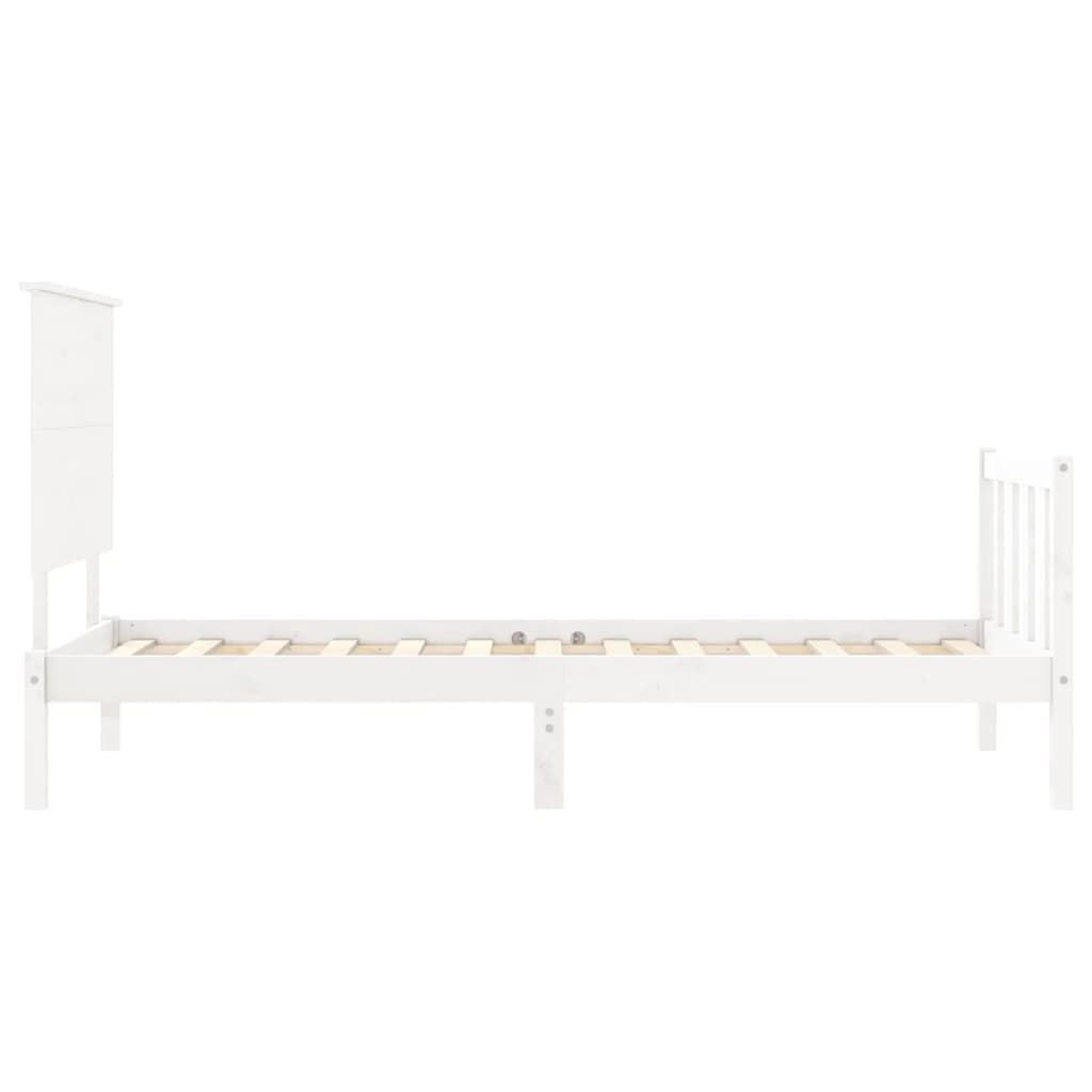 Bed Frame without Mattress White 90x200 cm Solid Wood Pine
