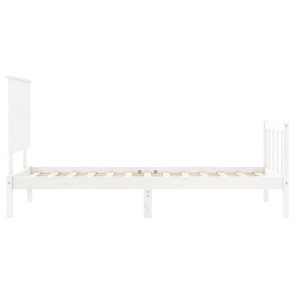 Bed Frame without Mattress White 90x200 cm Solid Wood Pine