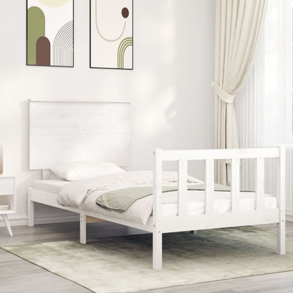 Bed Frame without Mattress White 90x200 cm Solid Wood Pine