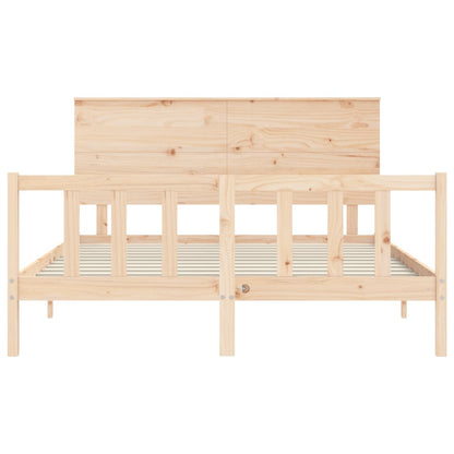 Bed Frame without Mattress King Size Solid Wood Pine