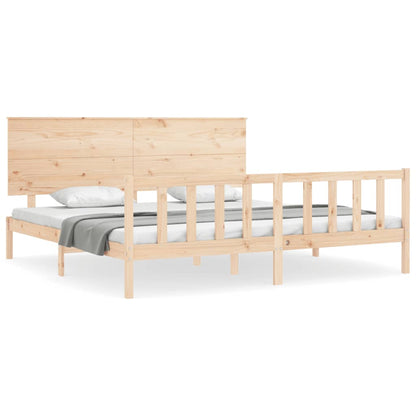 Bed Frame without Mattress Super King Size Solid Wood Pine