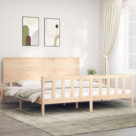 Bed Frame without Mattress Super King Size Solid Wood Pine