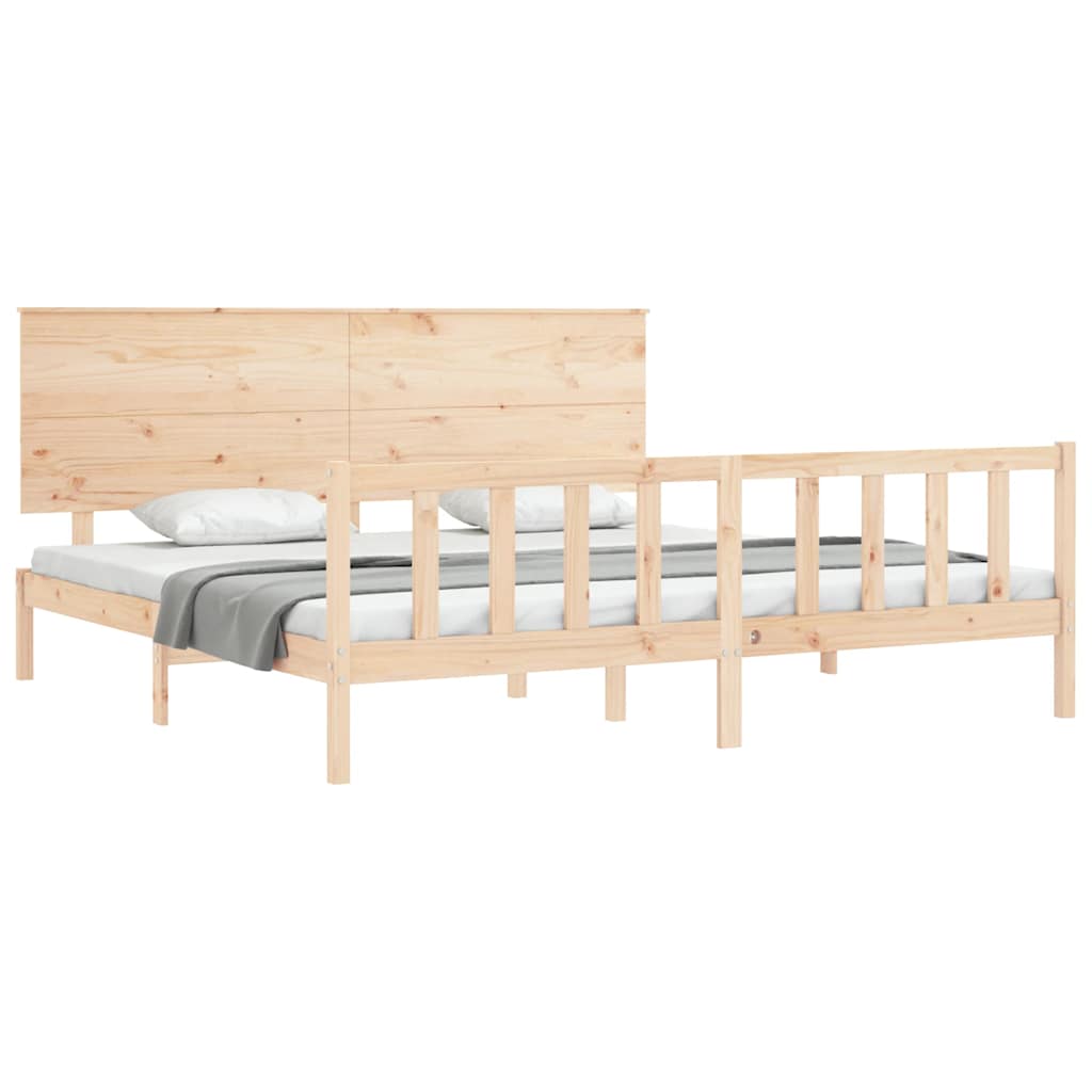 Bed Frame without Mattress 200x200 cm Solid Wood Pine