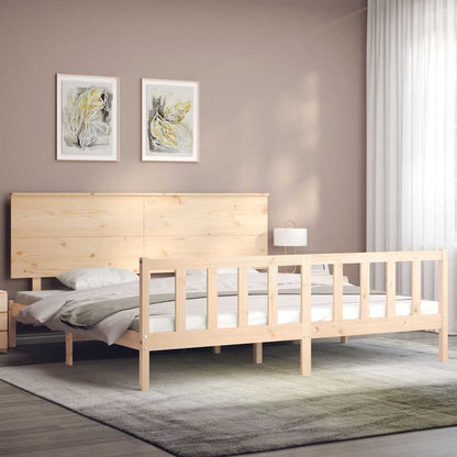 Bed Frame without Mattress 200x200 cm Solid Wood Pine