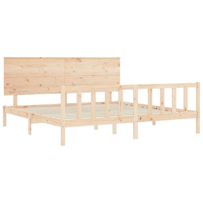 Bed Frame without Mattress 200x200 cm Solid Wood Pine