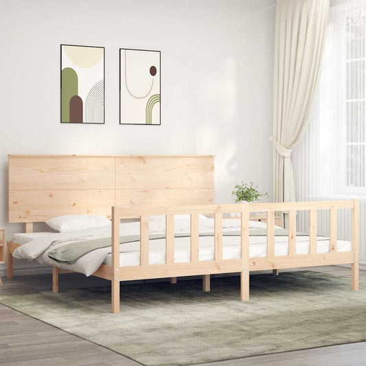 Bed Frame without Mattress 200x200 cm Solid Wood Pine