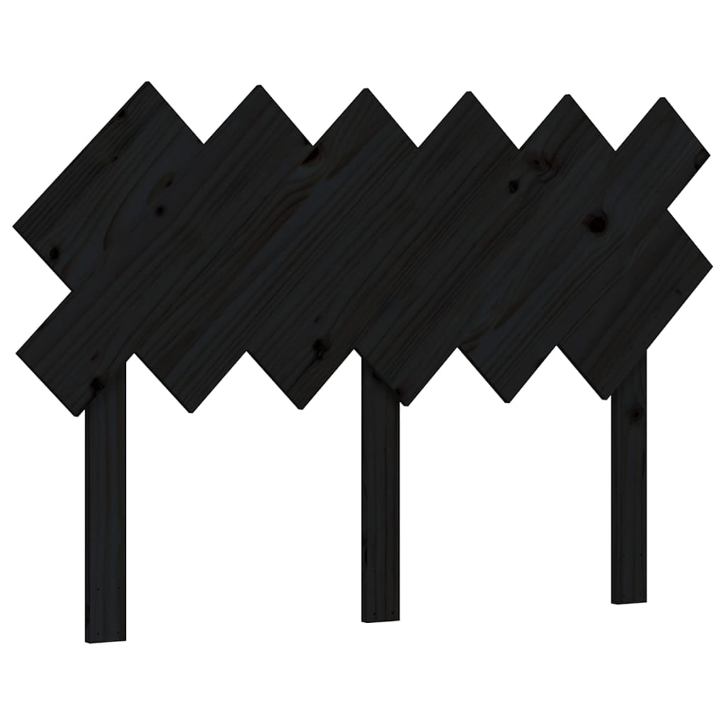 Bed Frame without Mattress Black Double Solid Wood Pine