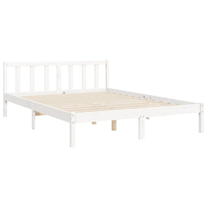 Bed Frame without Mattress White 140x190 cm Solid Wood Pine