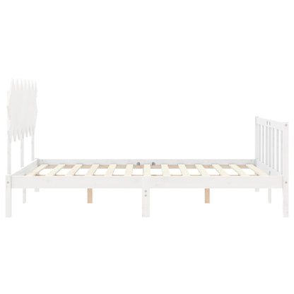 Bed Frame without Mattress White 140x200 cm Solid Wood Pine