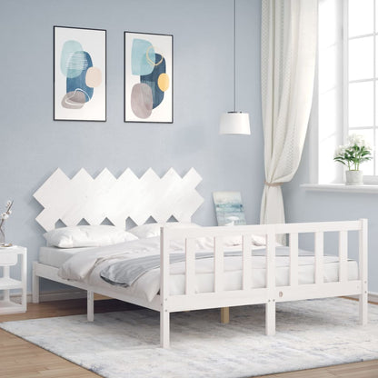 Bed Frame without Mattress White 140x200 cm Solid Wood Pine
