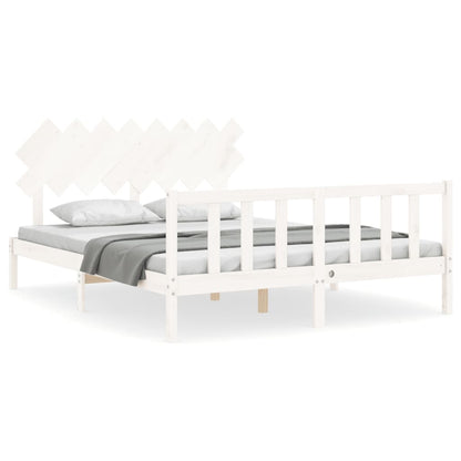 Bed Frame without Mattress White 160x200 cm Solid Wood Pine