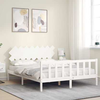Bed Frame without Mattress White 160x200 cm Solid Wood Pine
