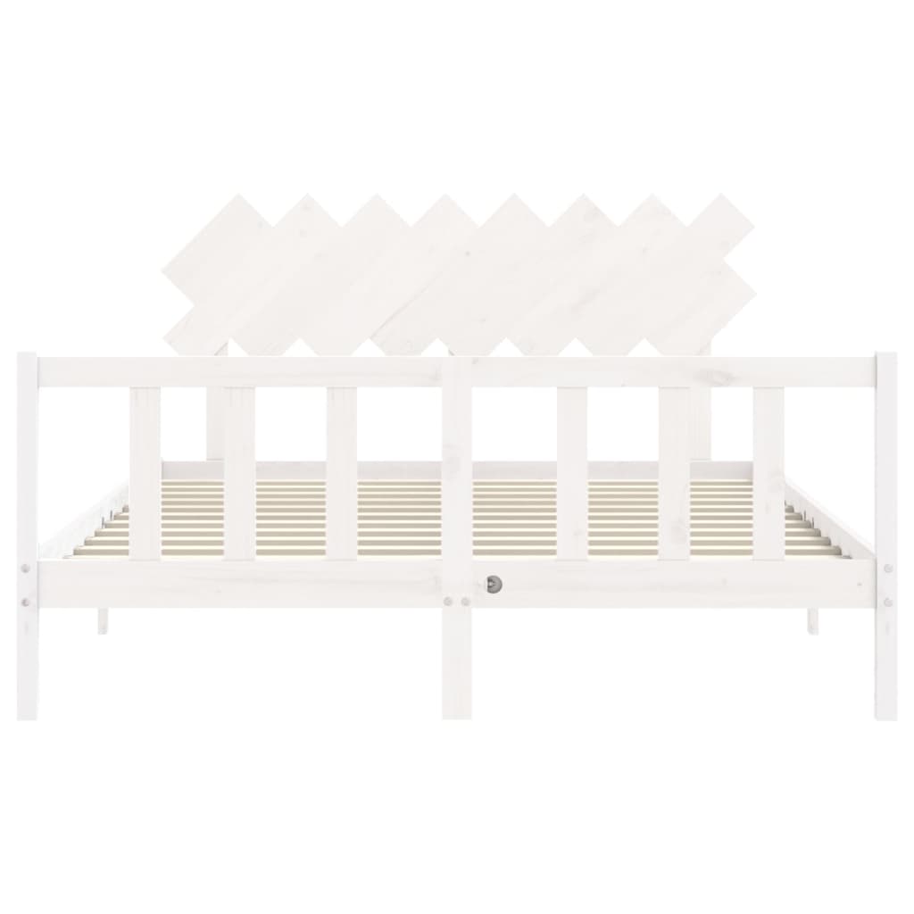 Bed Frame without Mattress White 160x200 cm Solid Wood Pine