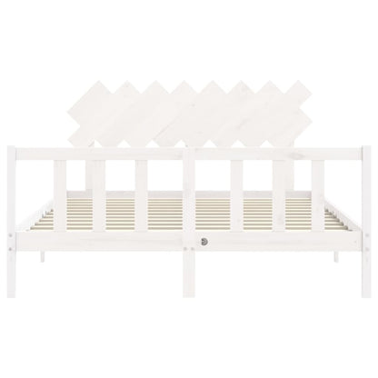 Bed Frame without Mattress White 160x200 cm Solid Wood Pine