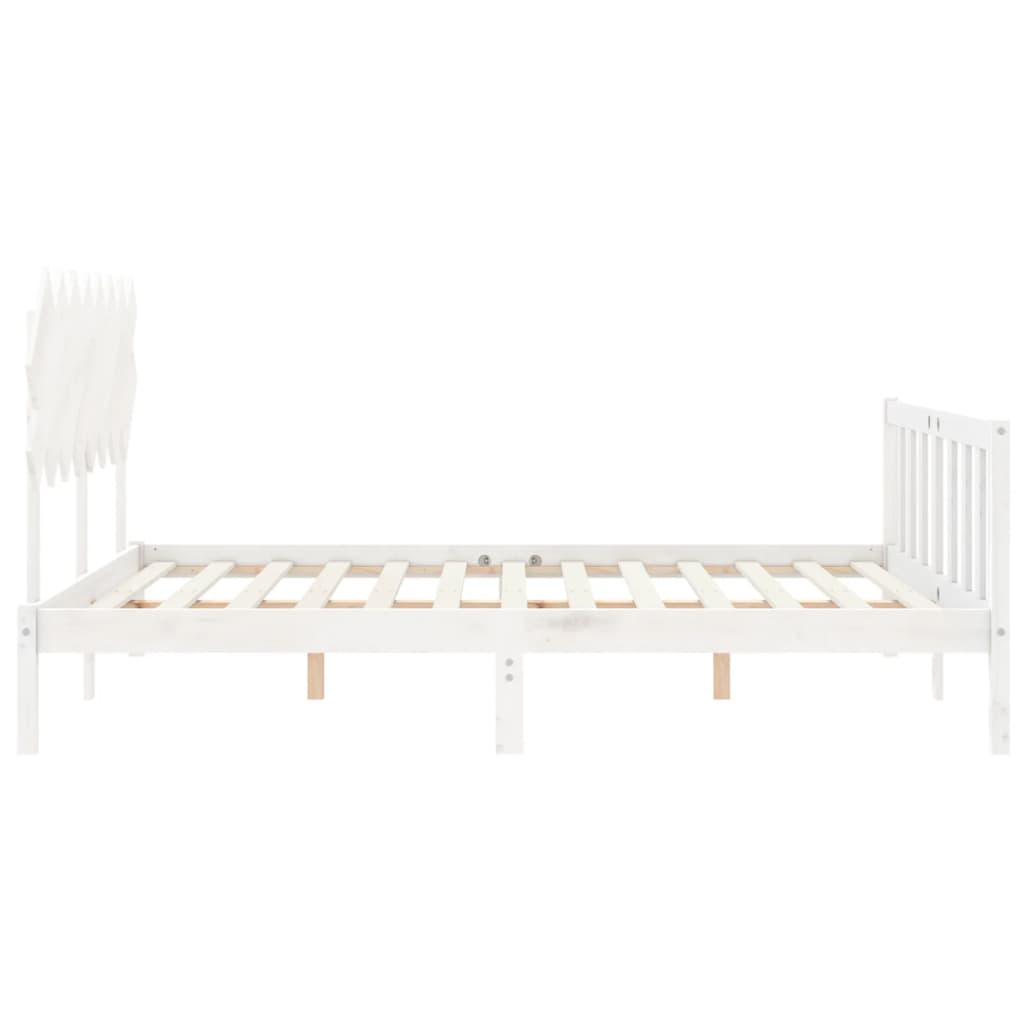 Bed Frame without Mattress White 160x200 cm Solid Wood Pine