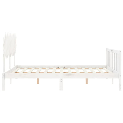 Bed Frame without Mattress White 160x200 cm Solid Wood Pine