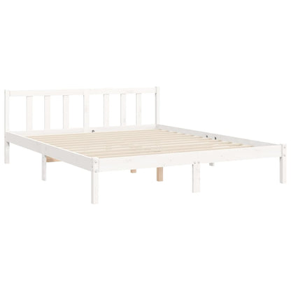 Bed Frame without Mattress White 160x200 cm Solid Wood Pine