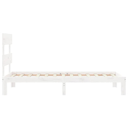 Bed Frame without Mattress White Single Solid Wood Pine