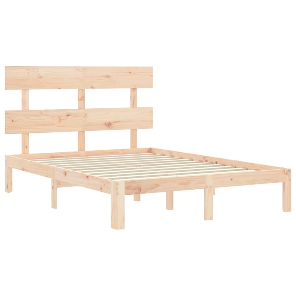 Bed Frame without Mattress 140x190 cm Solid Wood Pine